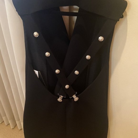 Versace Versus Black Double Breasted Blazer Vest Dress W/ Open Back 44 NWT - Picture 12 of 12